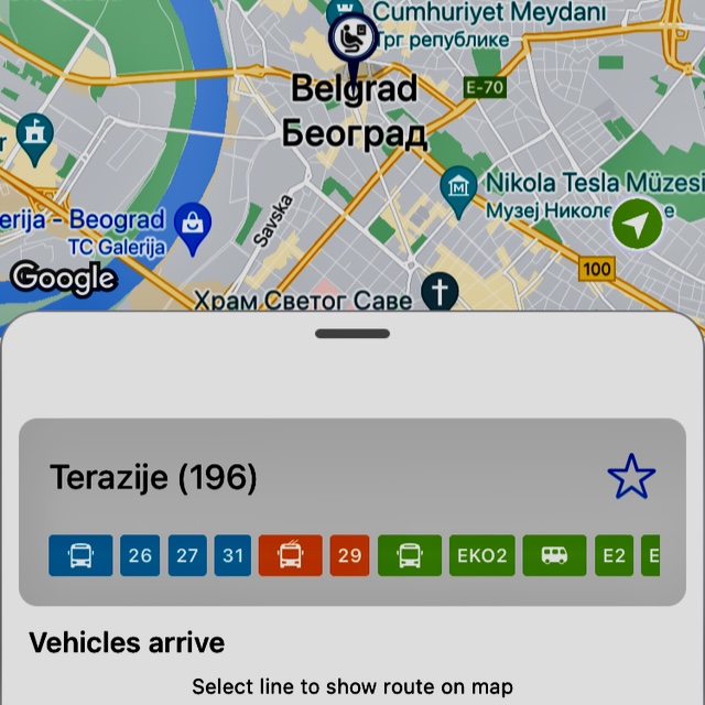 Beograd Plus Harita Ekranı